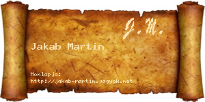 Jakab Martin névjegykártya