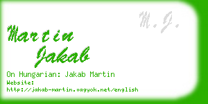 martin jakab business card